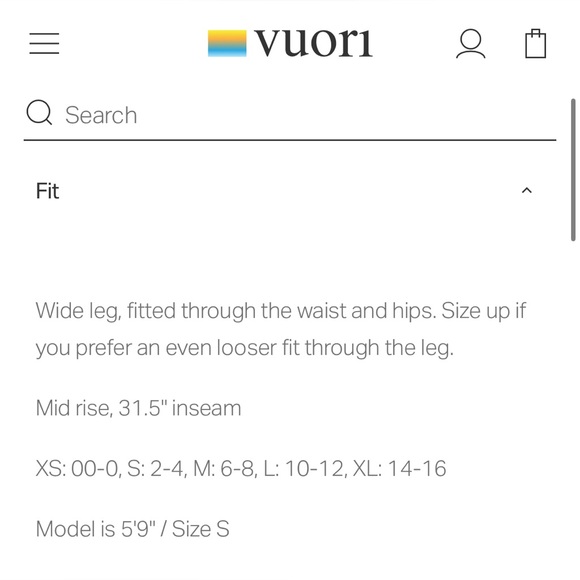 Vuori Halo Wide Leg Pant size XS - Picture 11 of 12